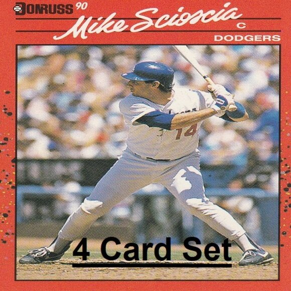 Mike Scioscia MLB Card Collection - 4 Los Angeles Dodgers MLB Cards - Picture 1 of 5